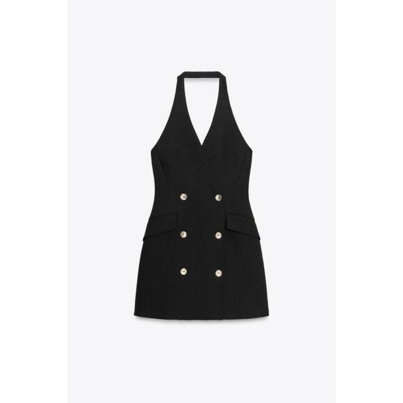 ZARA HALTER MINI BLAZER DRESS - Picture 5 of 7